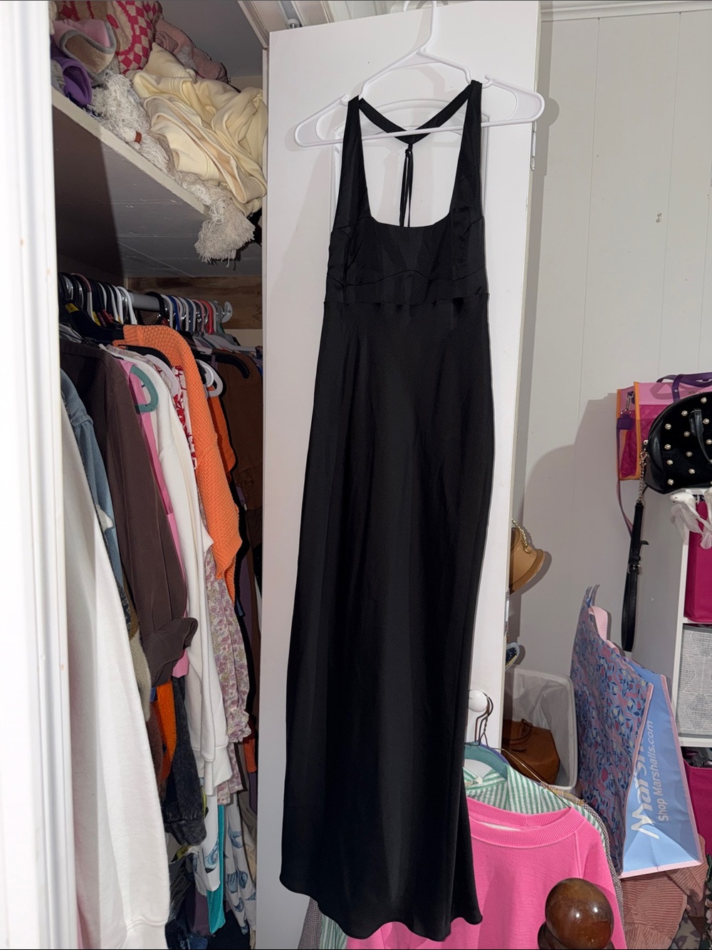 Black Halter Maxi Dress with Tied Back